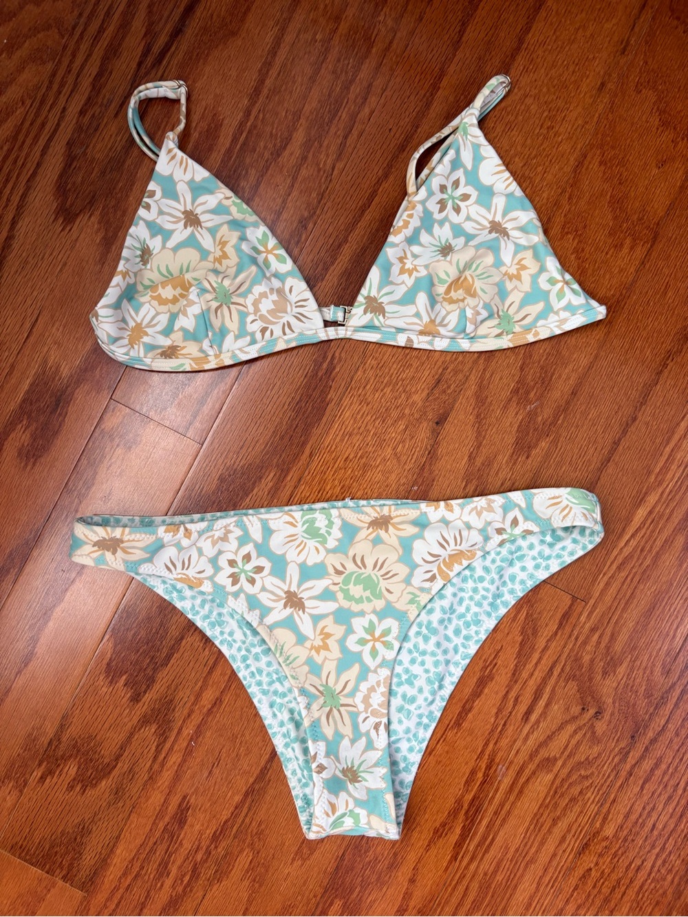 Billabong Floral Mint & Cream Bikini Set